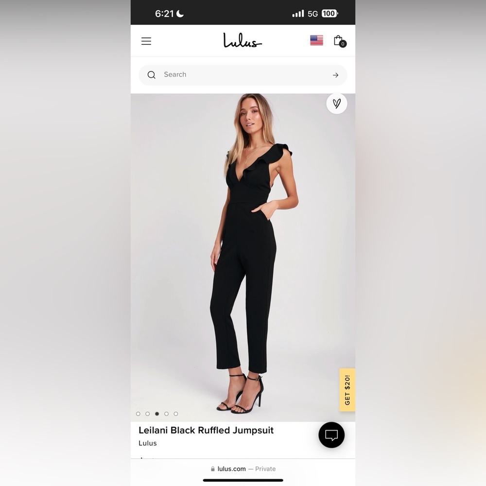 Lulus Leilani Black Ruffled Jumpsuit
